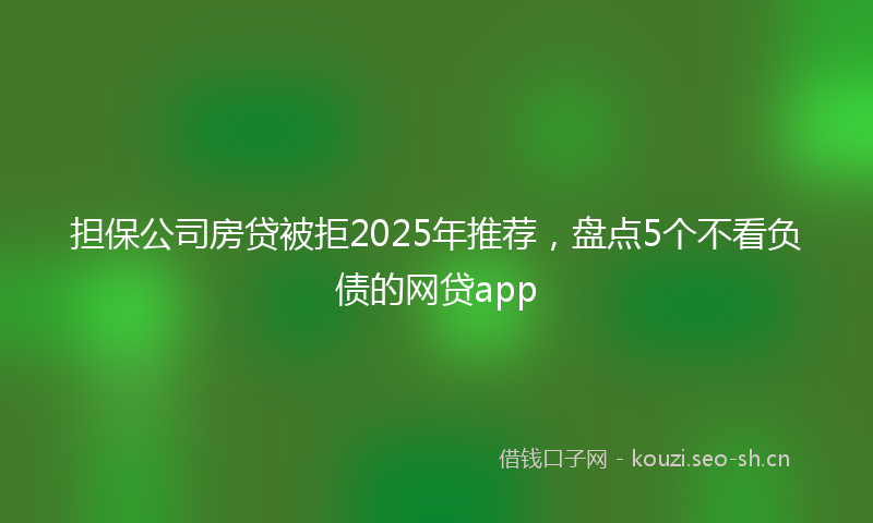 担保公司房贷被拒2025年推荐，盘点5个不看负债的网贷app