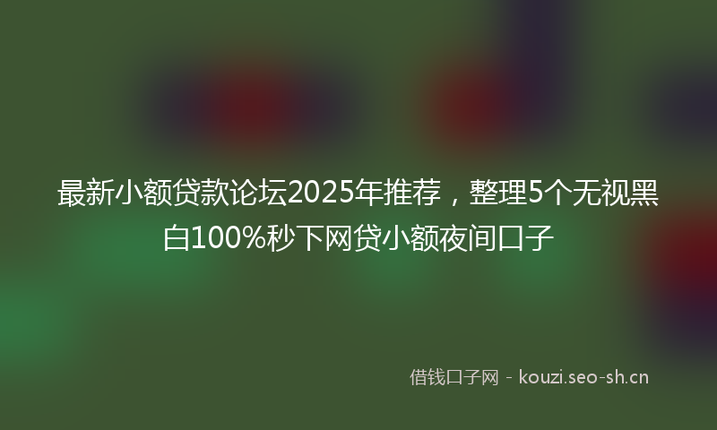 最新小额贷款论坛2025年推荐，整理5个无视黑白100%秒下网贷小额夜间口子