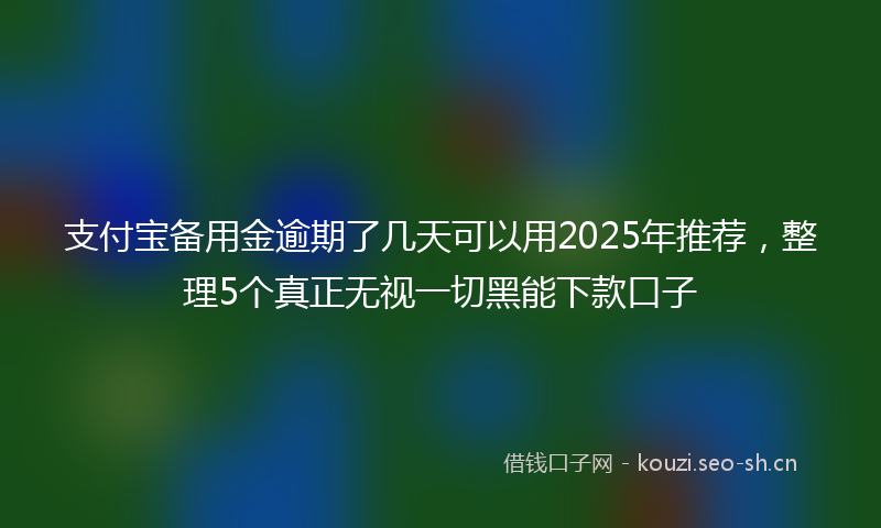 支付宝备用金逾期了几天可以用2025年推荐,整理5个真正无视一切黑能下款口子