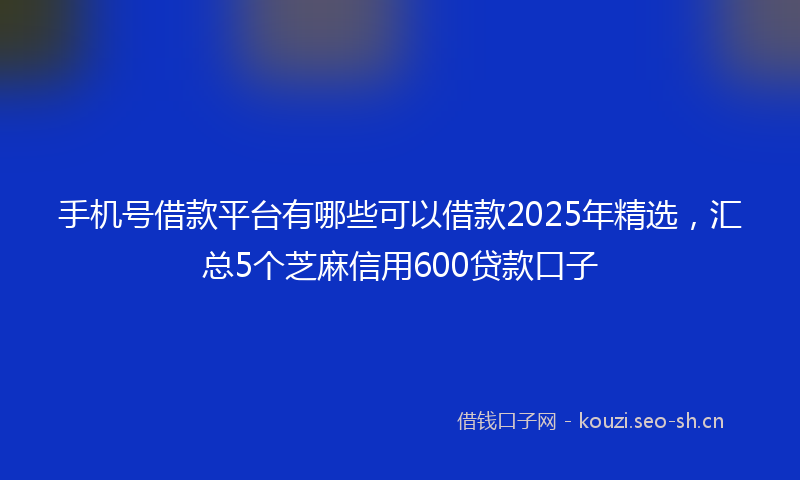 手机号借款平台有哪些可以借款2025年精选,汇总5个芝麻信用600贷款口子