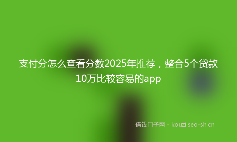 支付分怎么查看分数2025年推荐，整合5个贷款10万比较容易的app