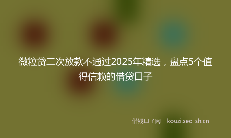微粒贷二次放款不通过2025年精选，盘点5个值得信赖的借贷口子