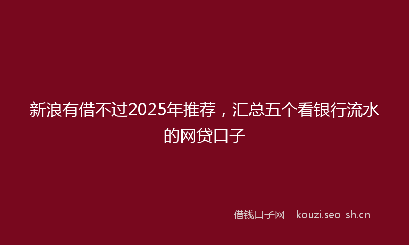 新浪有借不过2025年推荐，汇总五个看银行流水的网贷口子