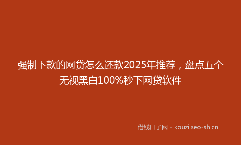 强制下款的网贷怎么还款2025年推荐，盘点五个无视黑白100%秒下网贷软件