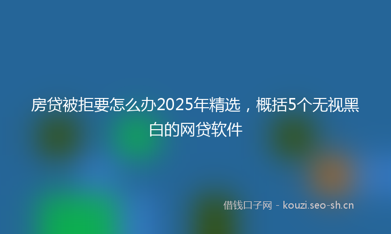 房贷被拒要怎么办2025年精选，概括5个无视黑白的网贷软件