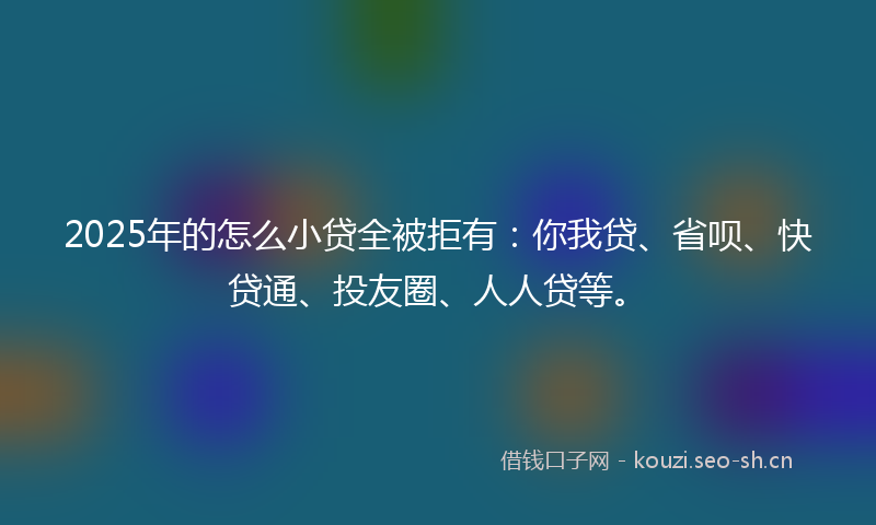 2025年的怎么小贷全被拒有：你我贷、省呗、快贷通、投友圈、人人贷等。