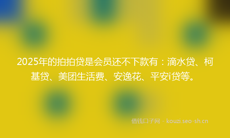 2025年的拍拍贷是会员还不下款有:滴水贷、柯基贷、美团生活费、安逸花、平安i贷等。