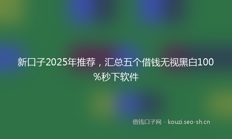 新口子2025年推荐，汇总五个借钱无视黑白100%秒下软件
