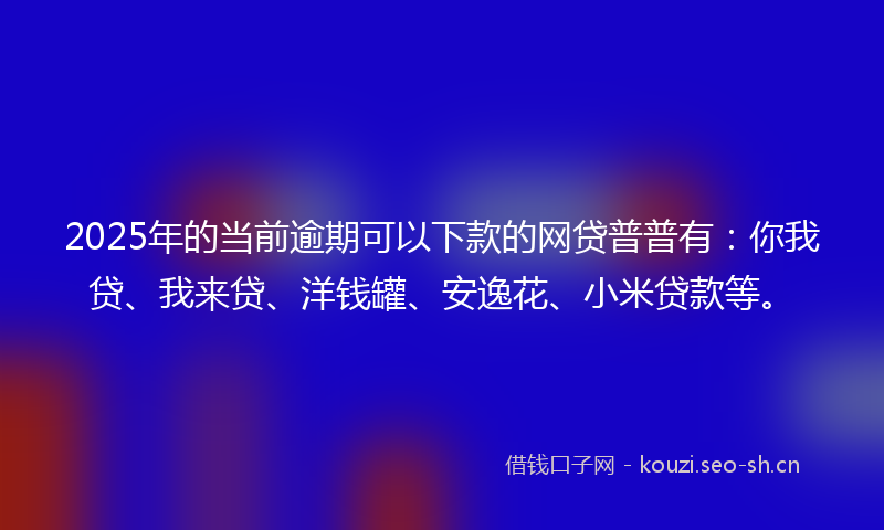 2025年的当前逾期可以下款的网贷普普有：你我贷、我来贷、洋钱罐、安逸花、小米贷款等。