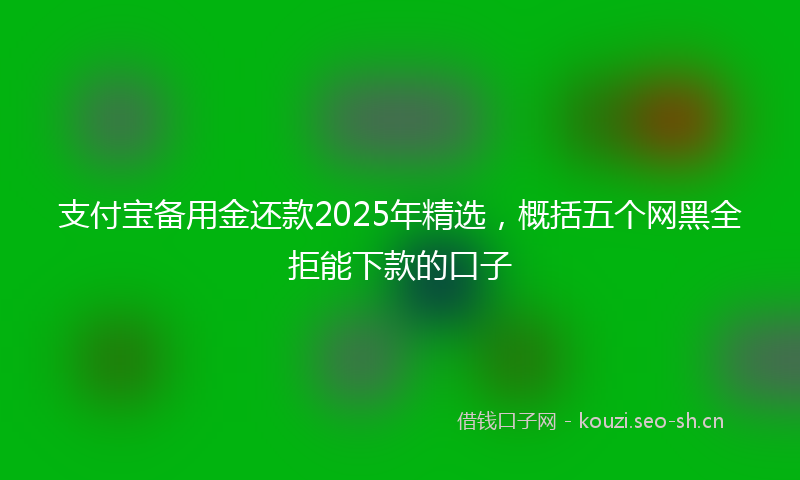 支付宝备用金还款2025年精选，概括五个网黑全拒能下款的口子