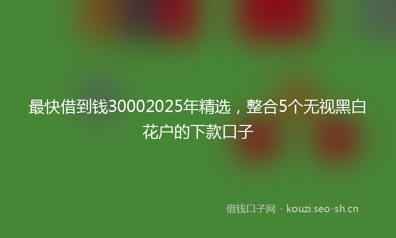 最快借到钱30002025年精选，整合5个无视黑白花户的下款口子