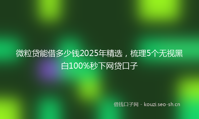 微粒贷能借多少钱2025年精选，梳理5个无视黑白100%秒下网贷口子