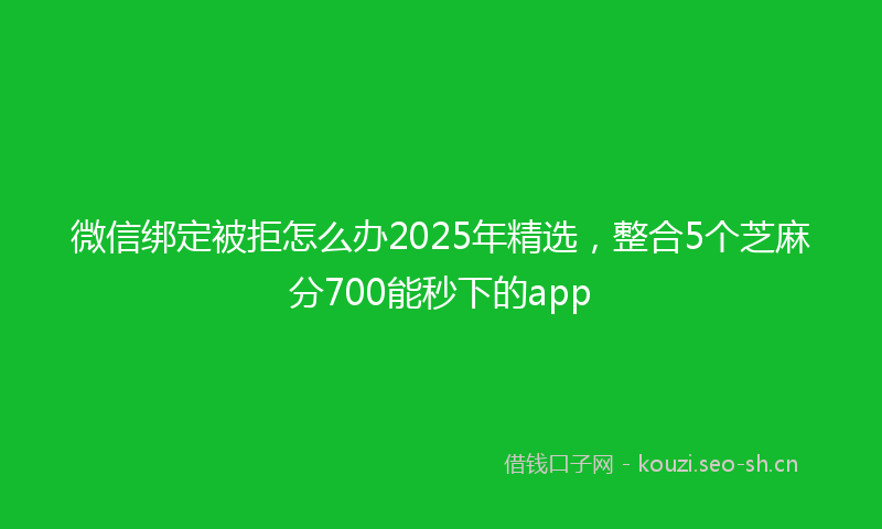 微信绑定被拒怎么办2025年精选,整合5个芝麻分700能秒下的app