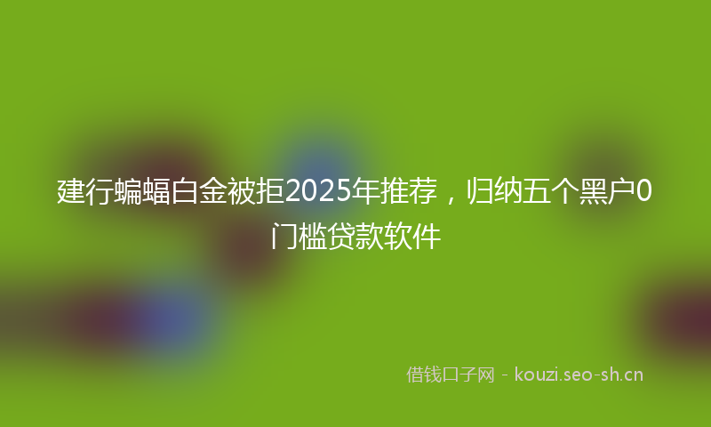 建行蝙蝠白金被拒2025年推荐，归纳五个黑户0门槛贷款软件