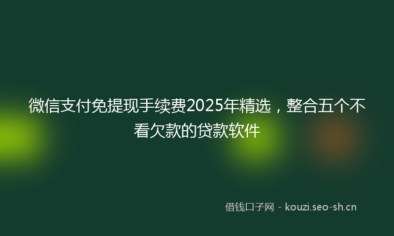 微信支付免提现手续费2025年精选，整合五个不看欠款的贷款软件