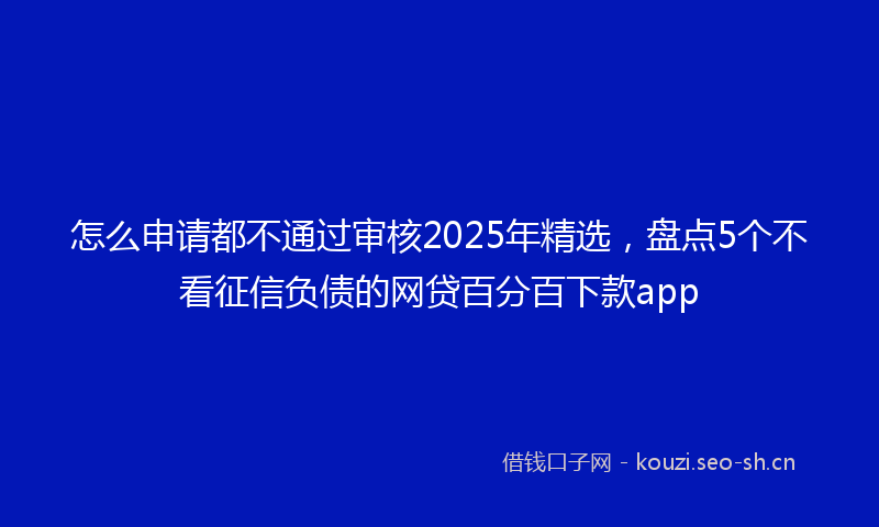 怎么申请都不通过审核2025年精选，盘点5个不看征信负债的网贷百分百下款app