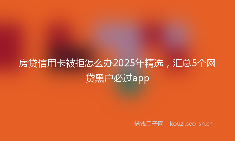 房贷信用卡被拒怎么办2025年精选，汇总5个网贷黑户必过app