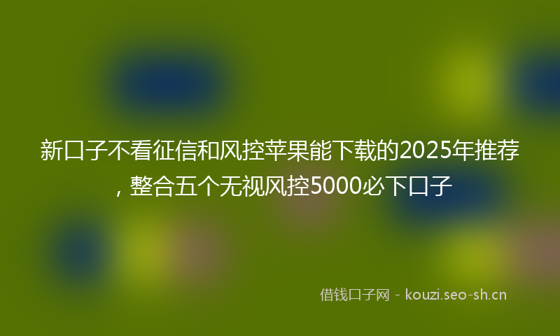 新口子不看征信和风控苹果能下载的2025年推荐,整合五个无视风控5000必下口子