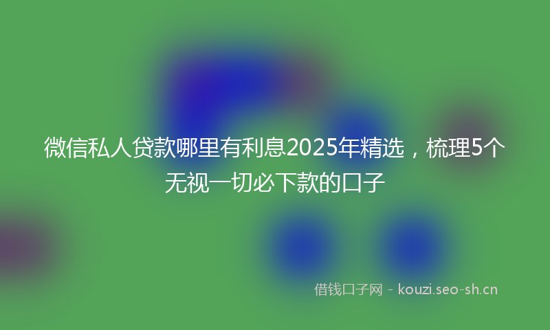 微信私人贷款哪里有利息2025年精选，梳理5个无视一切必下款的口子