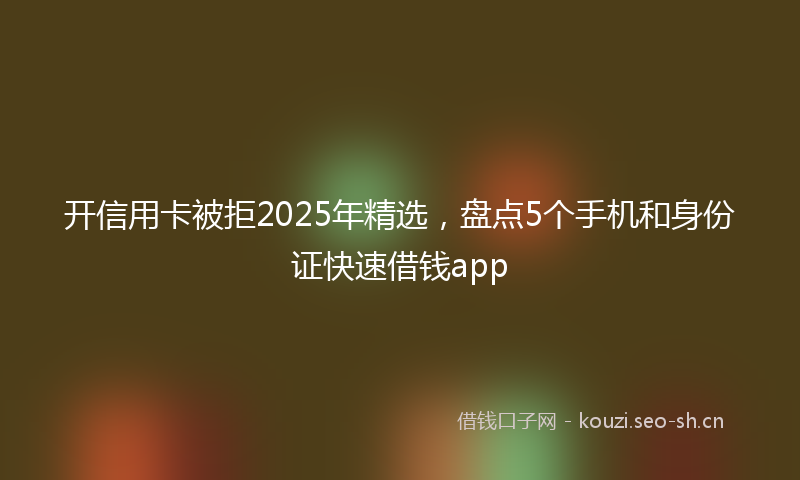 开信用卡被拒2025年精选，盘点5个手机和身份证快速借钱app