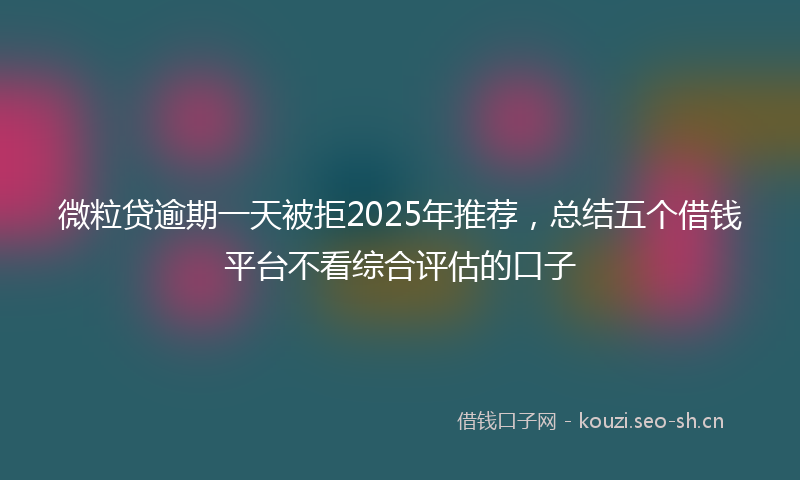微粒贷逾期一天被拒2025年推荐，总结五个借钱平台不看综合评估的口子