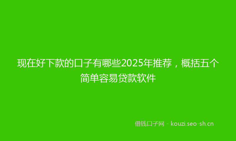现在好下款的口子有哪些2025年推荐，概括五个简单容易贷款软件