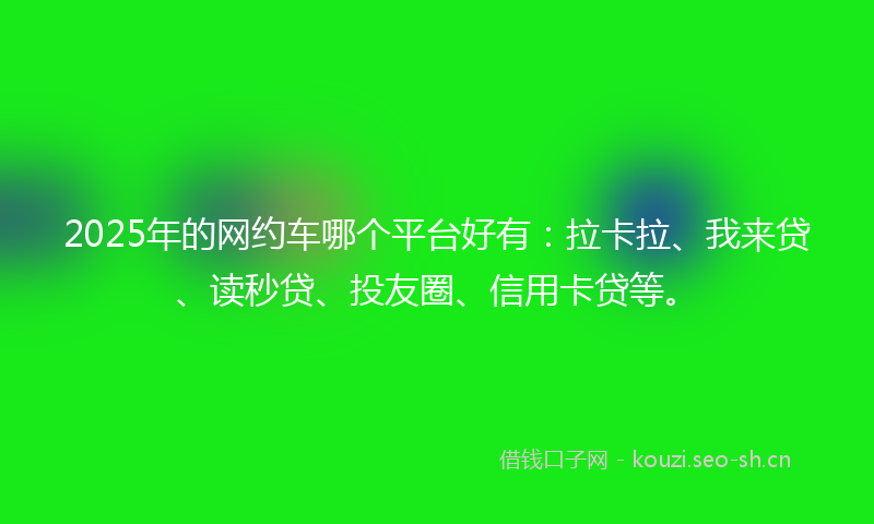 2025年的网约车哪个平台好有：拉卡拉、我来贷、读秒贷、投友圈、信用卡贷等。