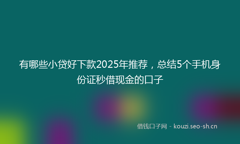 有哪些小贷好下款2025年推荐，总结5个手机身份证秒借现金的口子