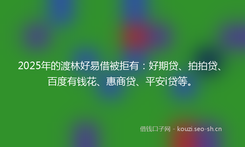 2025年的渡林好易借被拒有：好期贷、拍拍贷、百度有钱花、惠商贷、平安i贷等。