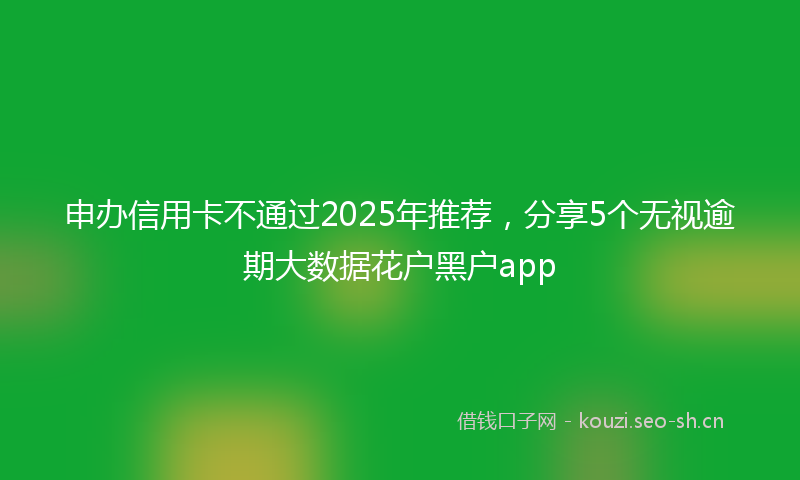 申办信用卡不通过2025年推荐，分享5个无视逾期大数据花户黑户app