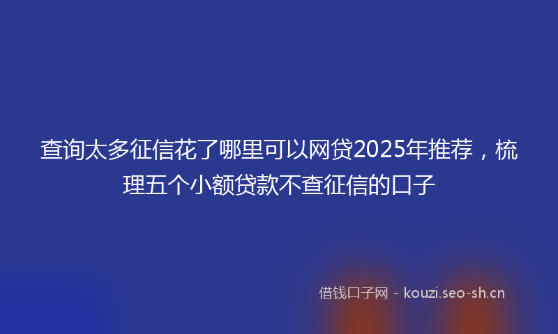 查询太多征信花了哪里可以网贷2025年推荐，梳理五个小额贷款不查征信的口子
