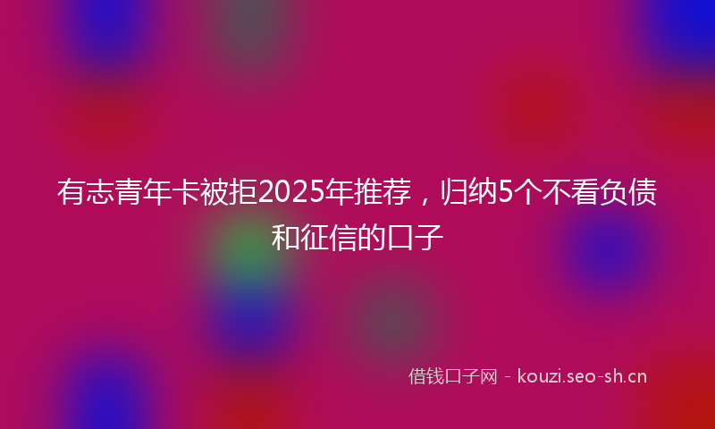 有志青年卡被拒2025年推荐，归纳5个不看负债和征信的口子