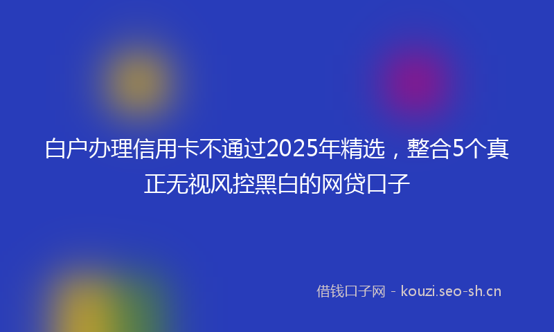 白户办理信用卡不通过2025年精选，整合5个真正无视风控黑白的网贷口子