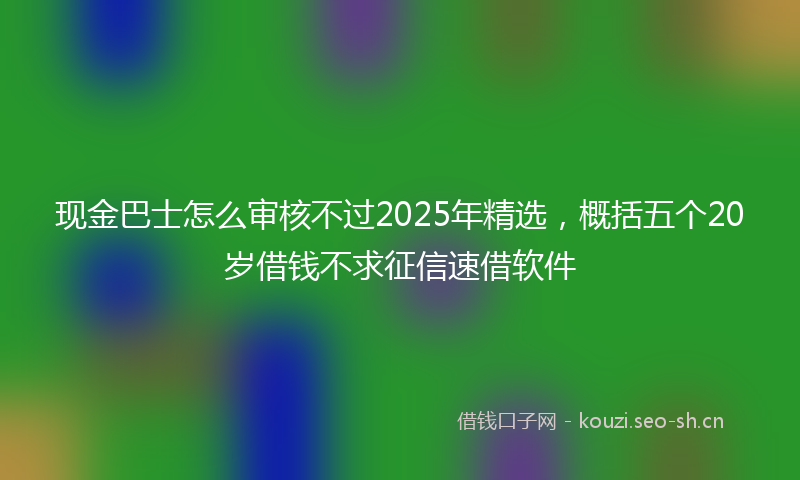 现金巴士怎么审核不过2025年精选，概括五个20岁借钱不求征信速借软件