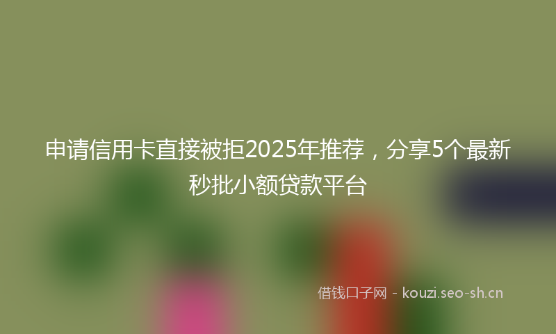 申请信用卡直接被拒2025年推荐，分享5个最新秒批小额贷款平台