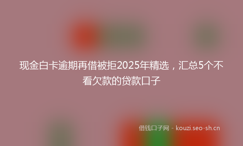 现金白卡逾期再借被拒2025年精选，汇总5个不看欠款的贷款口子