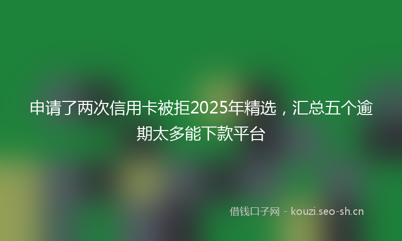 申请了两次信用卡被拒2025年精选，汇总五个逾期太多能下款平台