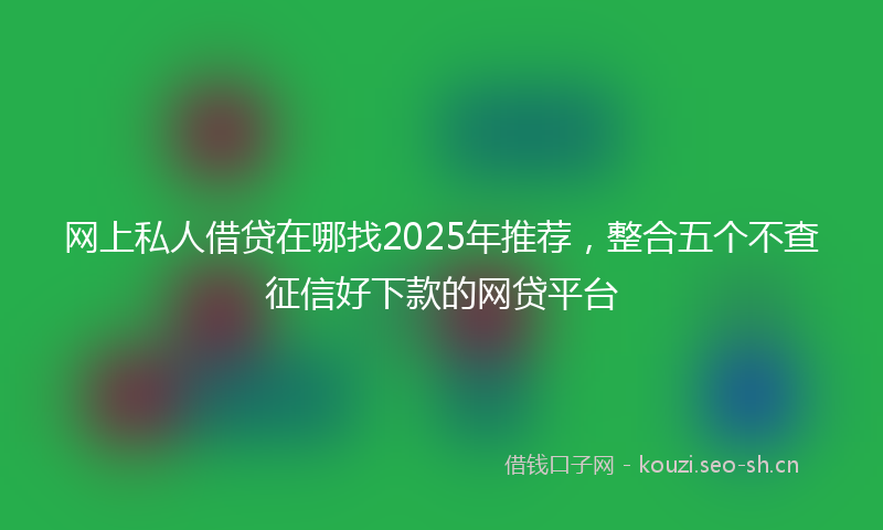 网上私人借贷在哪找2025年推荐，整合五个不查征信好下款的网贷平台