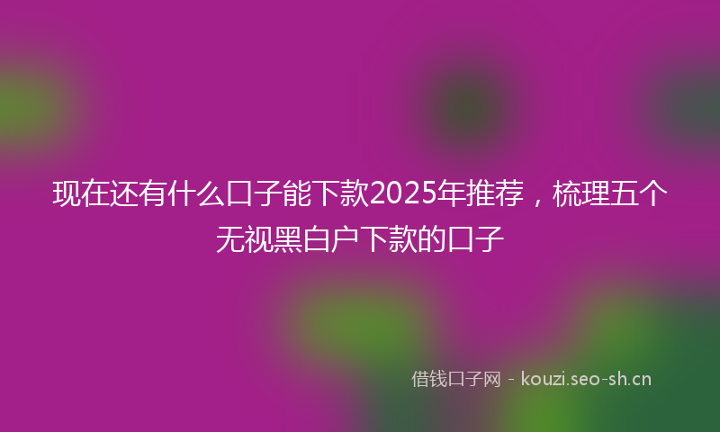 现在还有什么口子能下款2025年推荐，梳理五个无视黑白户下款的口子
