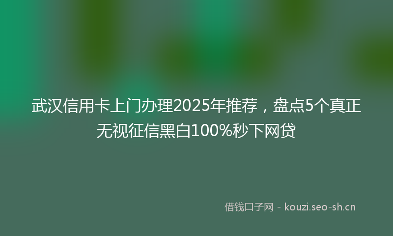 武汉信用卡上门办理2025年推荐，盘点5个真正无视征信黑白100%秒下网贷