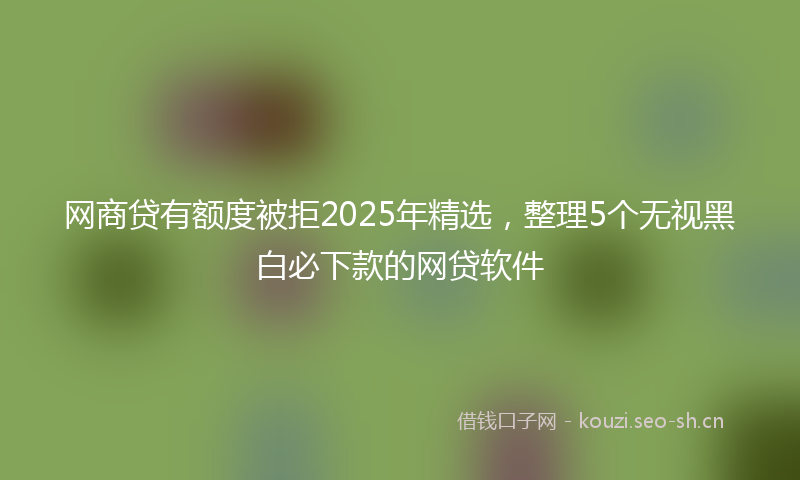 网商贷有额度被拒2025年精选，整理5个无视黑白必下款的网贷软件