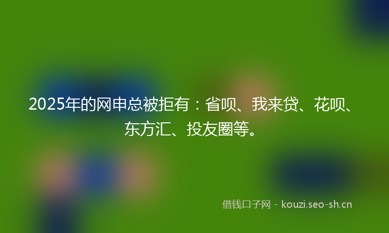 2025年的网申总被拒有：省呗、我来贷、花呗、东方汇、投友圈等。