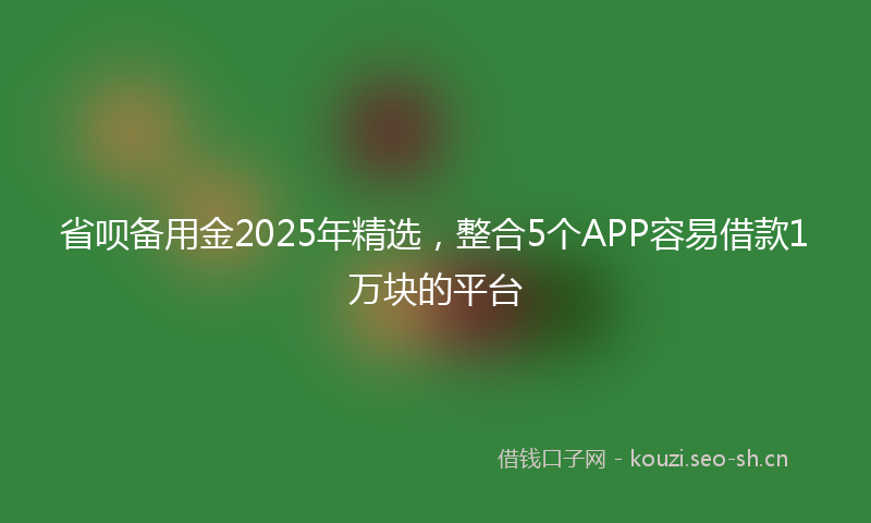 省呗备用金2025年精选，整合5个APP容易借款1万块的平台