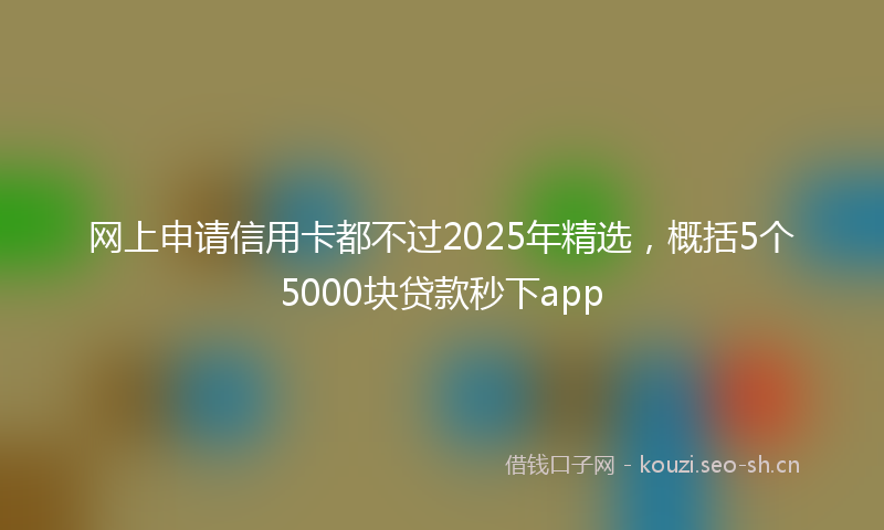网上申请信用卡都不过2025年精选，概括5个5000块贷款秒下app