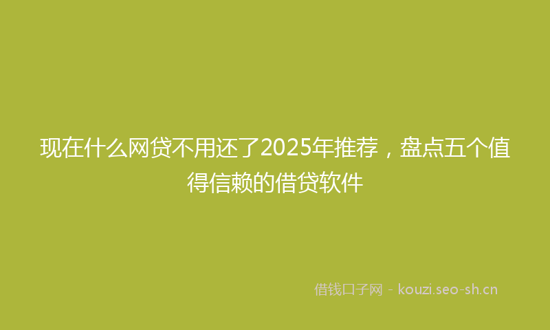 现在什么网贷不用还了2025年推荐，盘点五个值得信赖的借贷软件