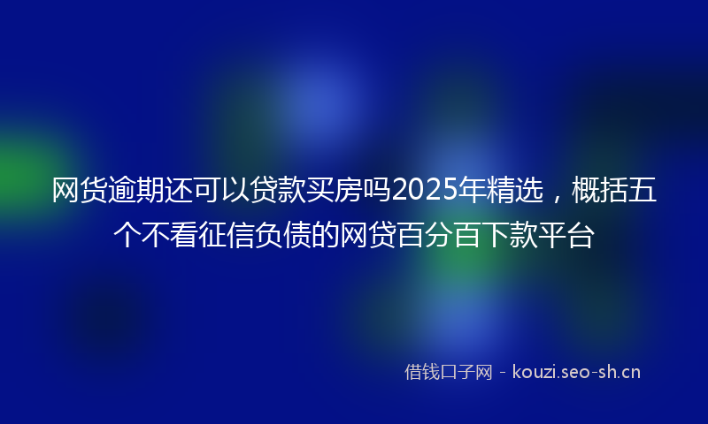 网货逾期还可以贷款买房吗2025年精选，概括五个不看征信负债的网贷百分百下款平台