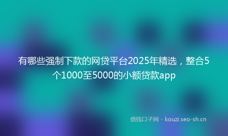 有哪些强制下款的网贷平台2025年精选，整合5个1000至5000的小额贷款app