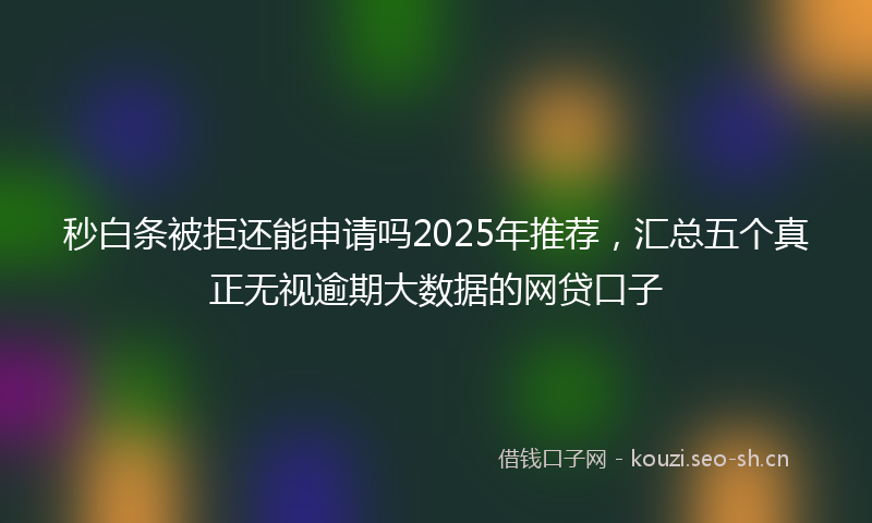 秒白条被拒还能申请吗2025年推荐，汇总五个真正无视逾期大数据的网贷口子