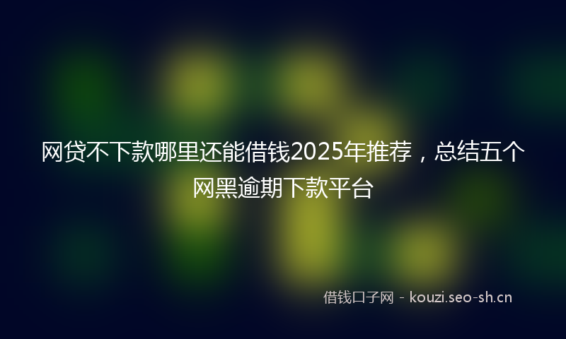 网贷不下款哪里还能借钱2025年推荐，总结五个网黑逾期下款平台