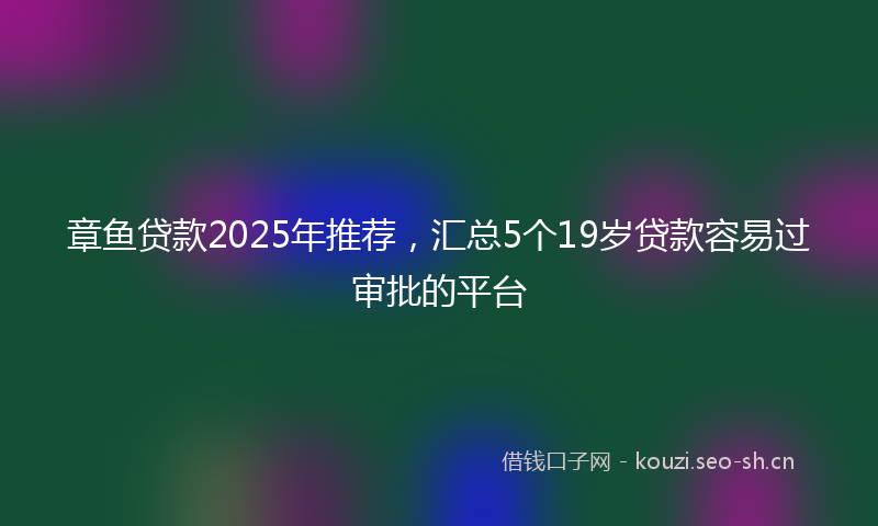 章鱼贷款2025年推荐，汇总5个19岁贷款容易过审批的平台